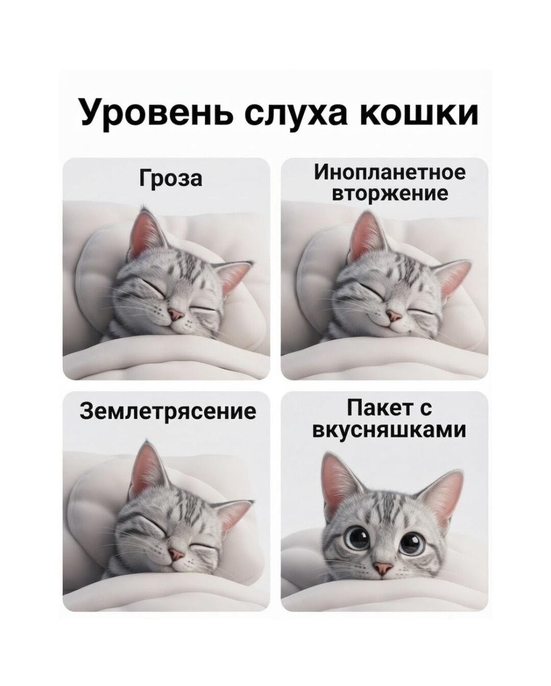 Уровень слуха кошки