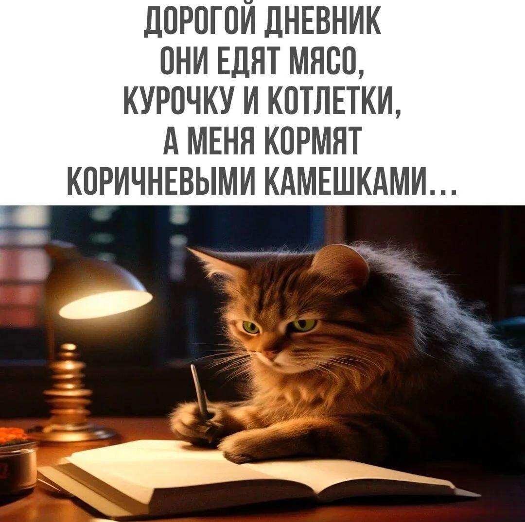 Котик-философ за дневником: «Опять эти сухие камешки!»