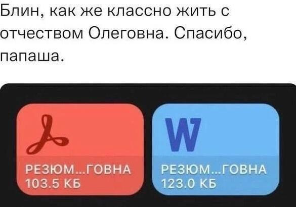 Отчество Олеговна: когда резюме превращается в 'говна'!