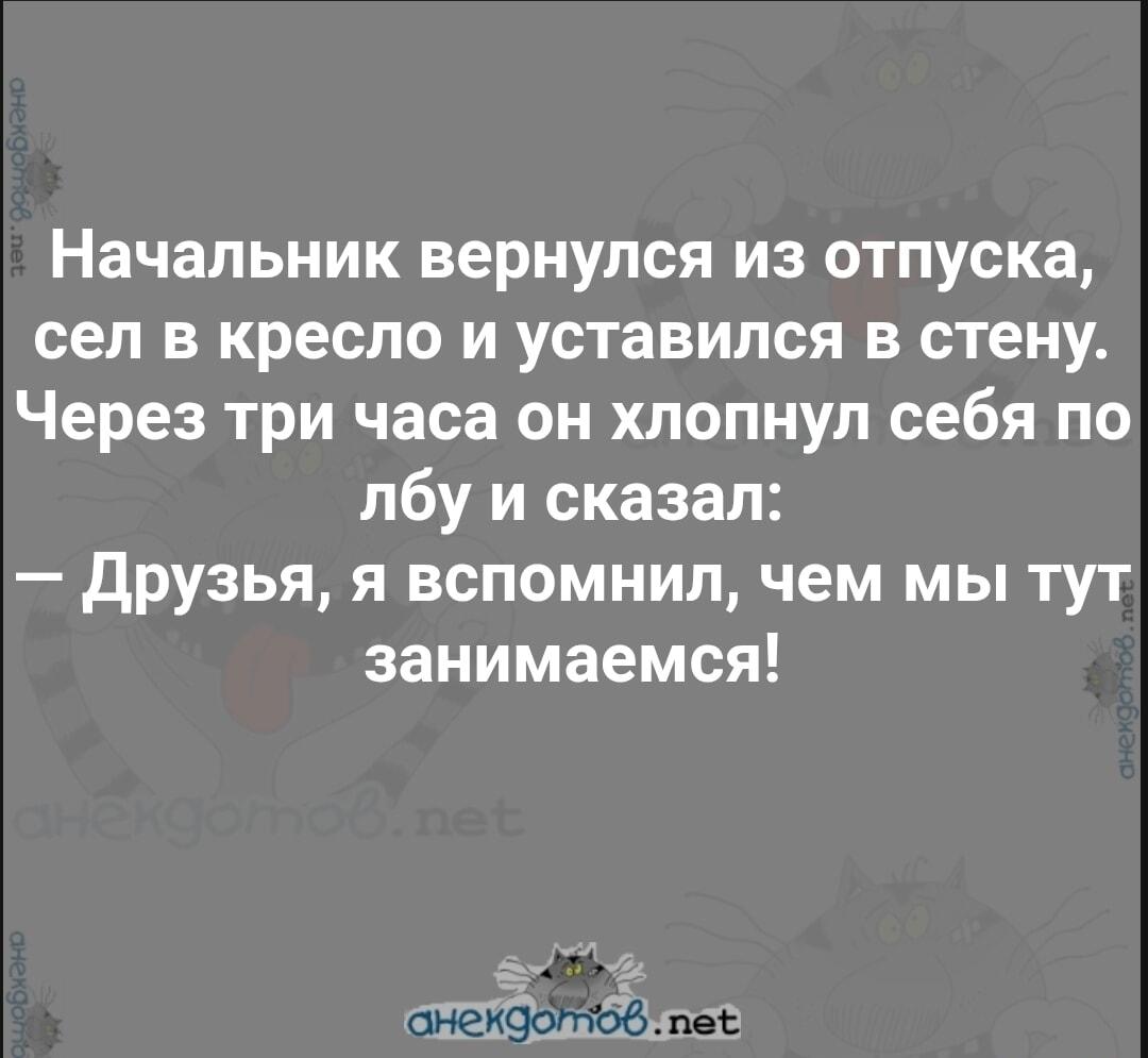 Отпускная амнезия: начальник вспомнил, чем занимается офис!