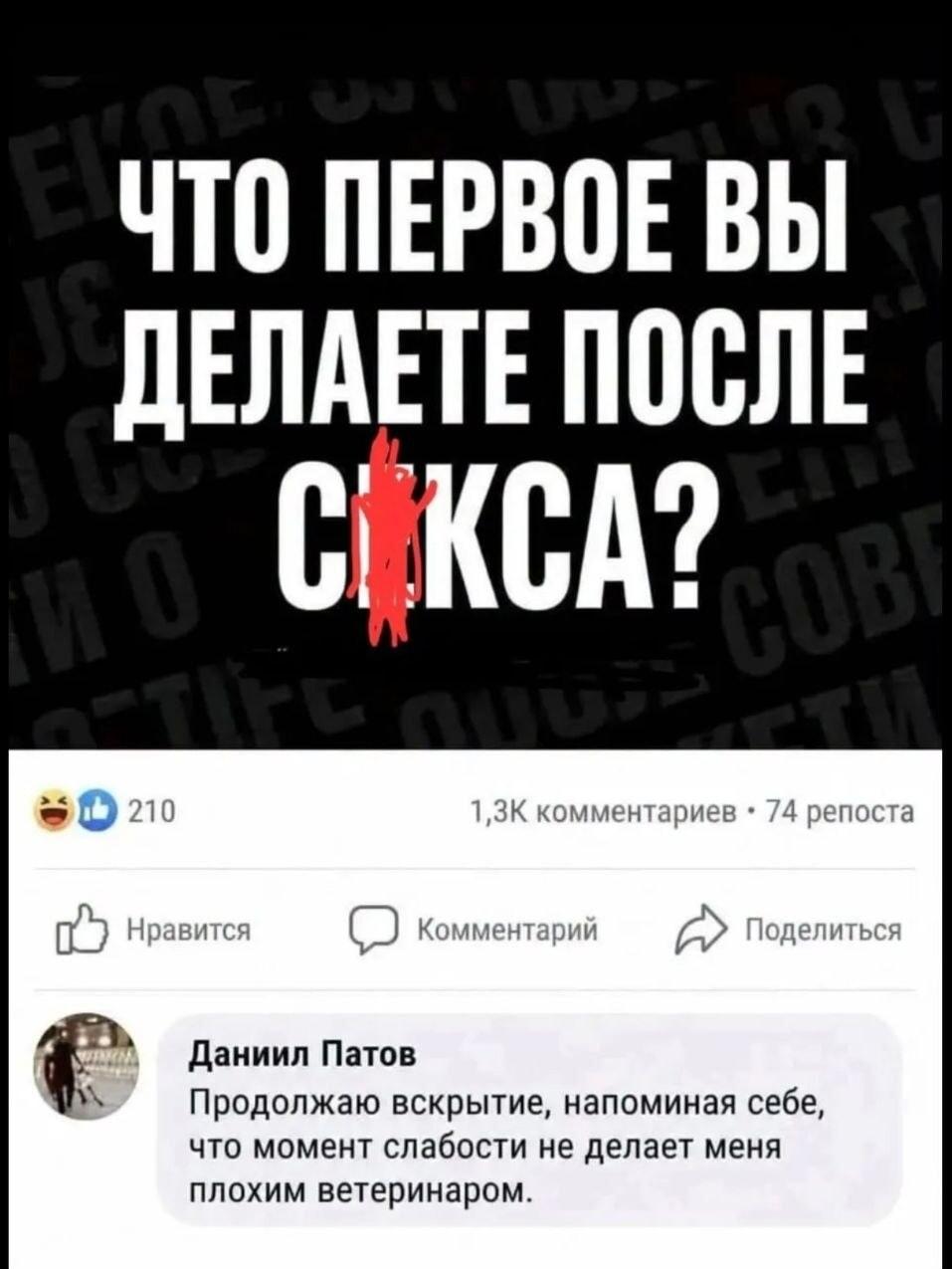 После секса: этот ветеринарный ответ порвал сеть!