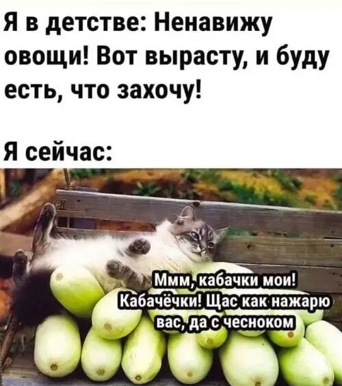 Детские обещания vs. взрослая жизнь: любовь к кабачкам с чесноком