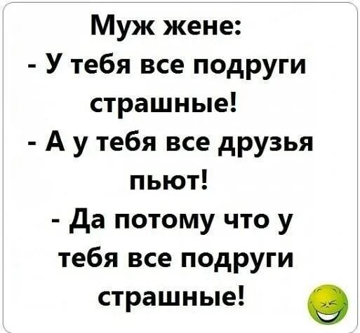 Муж гениально объяснил жене, почему его друзья пьют