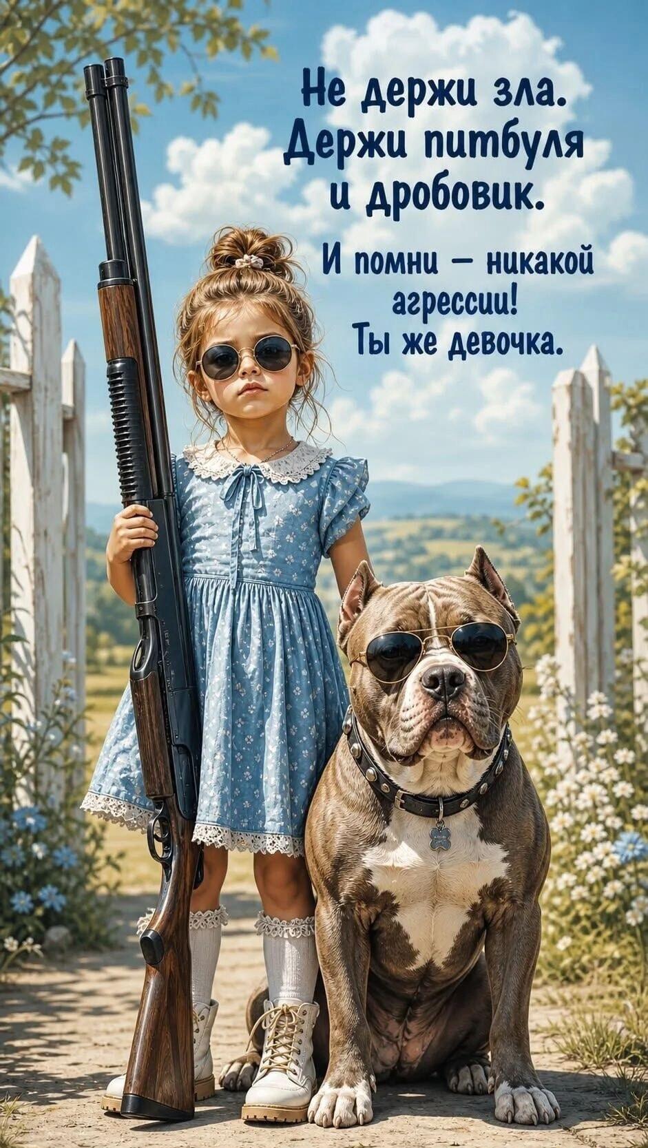 Секрет женского спокойствия: питбуль, дробовик и никаких обид!