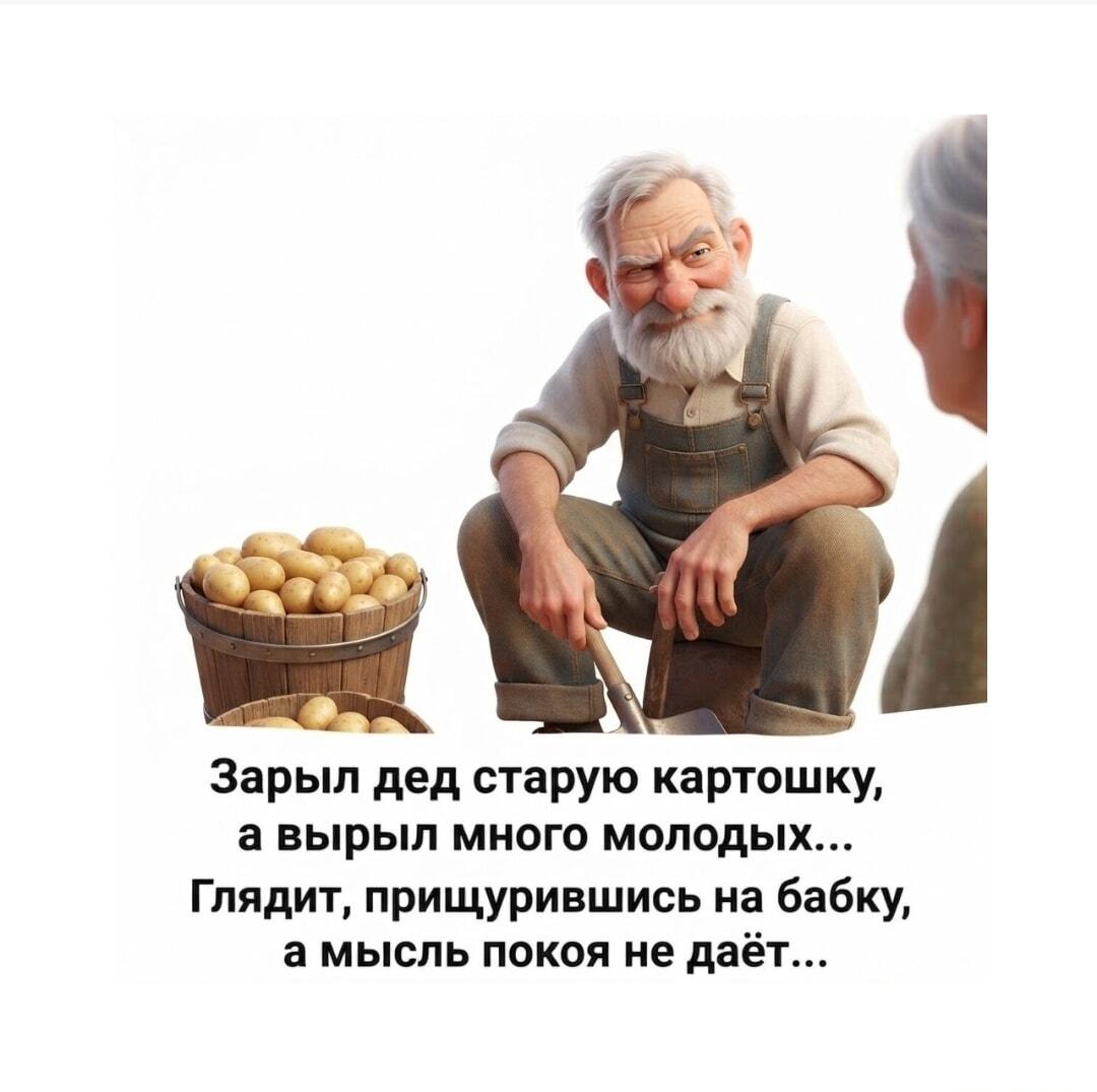 Дед посадил картошку, а выросли молодые... 👀 Мысль покоя не даёт!