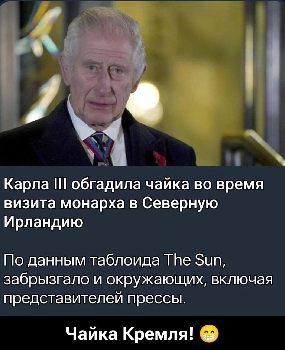 Карл III и чайка: монарший конфуз в Северной Ирландии!