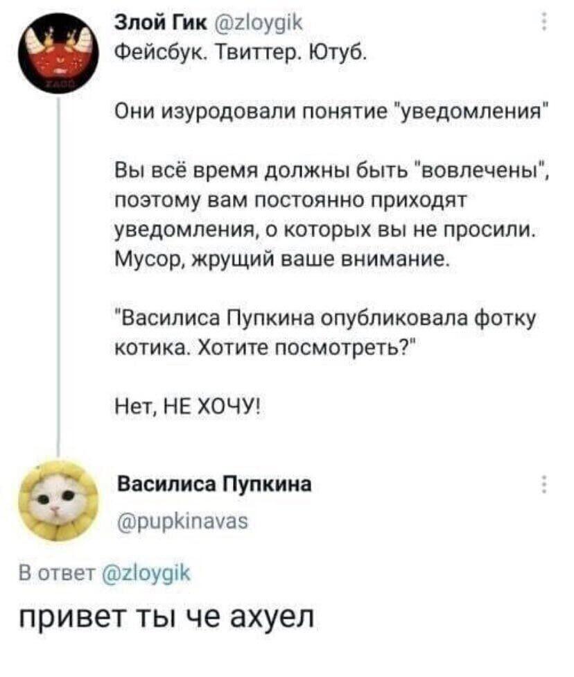Когда уведомления достали: Василиса Пупкина покажет, кто тут главный