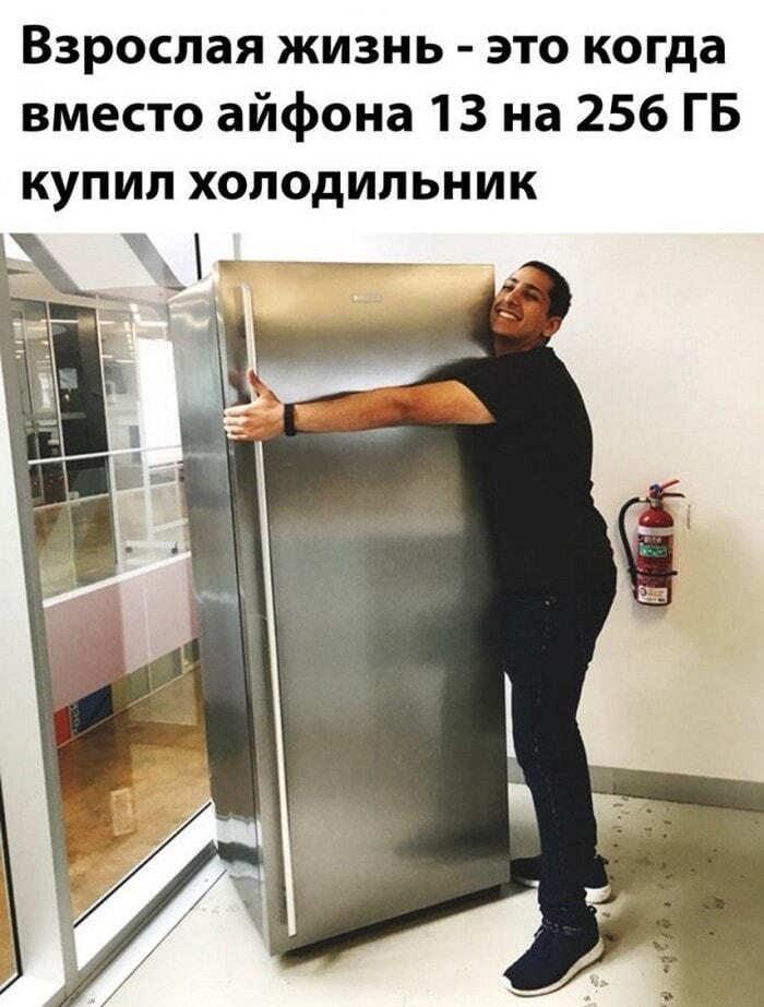 Взрослая жизнь: айфон 13 променял на холодильник!