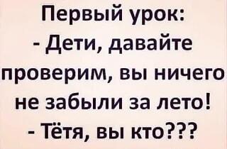 Первый урок после лета: «Тётя, вы кто?» Мем про школу