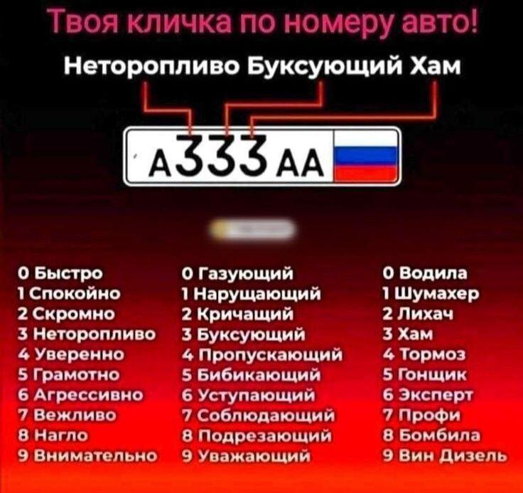 Твоя кличка по номеру авто: кто ты на дороге?