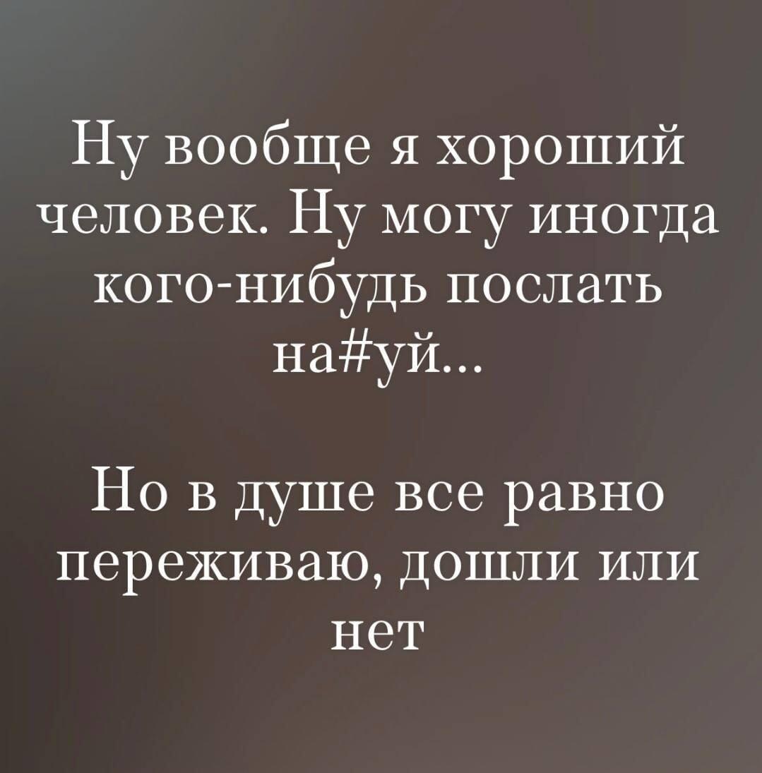 Я хороший человек, но иногда посылаю. Главное, чтобы дошло!